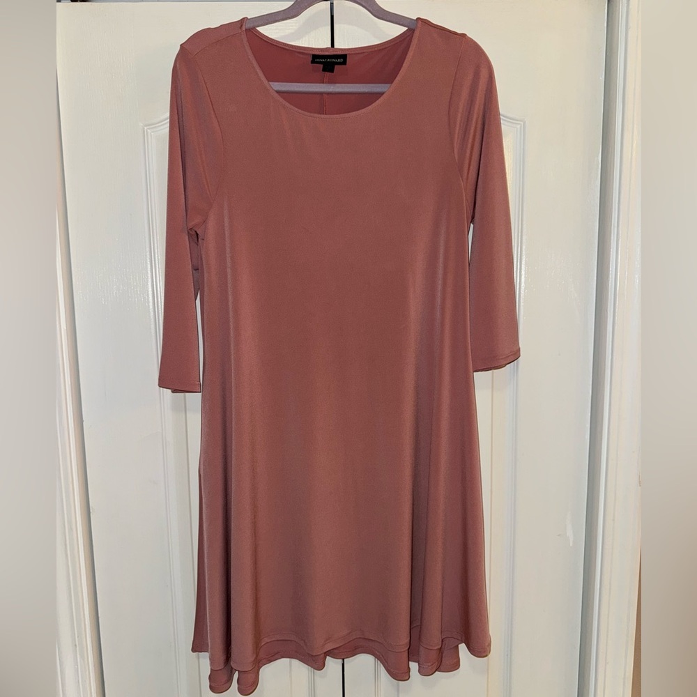 Dusty Pink Three-Quarter Sleeve Dress